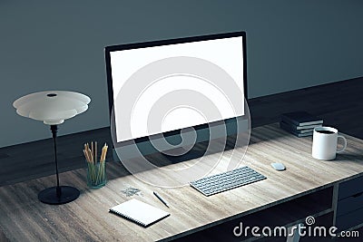 Modern dark office interior Editorial Stock Photo