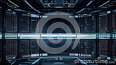 Modern data center and network infrastructure, server, firewall system, AI generated Stock Photo