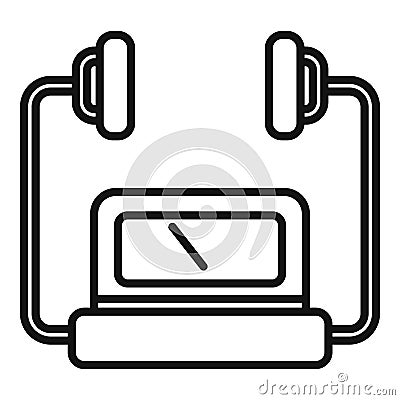 Modern defib icon outline vector. Portable medical device Vector Illustration