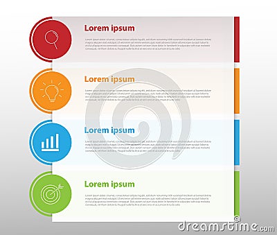 Modern design elements for business Multicolor infographics. Vector template with 5 steps Stock Photo