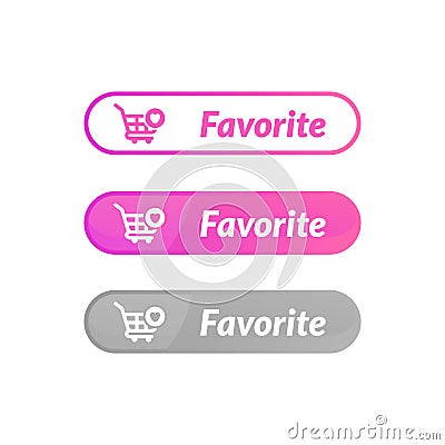 modern design of favorite item button. online shop icon material Vector Illustration