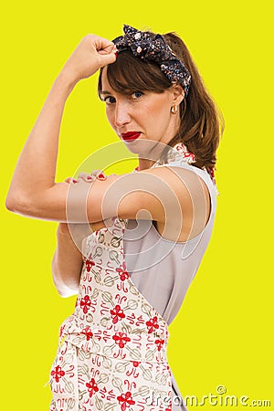 Modern design inspired by classic american poster - We can do it. Empowerment of women concept Stock Photo