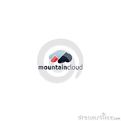 Modern design Mountain Cloud high logo design Vector Illustration