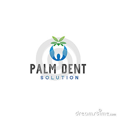 Modern design PALM DENT tooth leaf logo design Vector Illustration