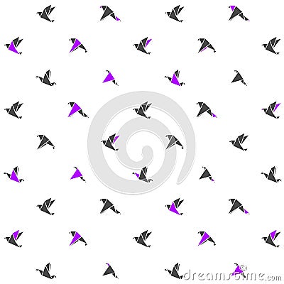 Modern design pattern with origami birds. Vector Vector Illustration