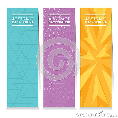 Modern Design Set Of Different Three Stripes Graphic Vertical Banners Vector Illustration