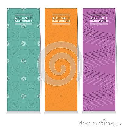 Modern Design Set Of Different Three Stripes Graphic Vertical Banners Vector Illustration