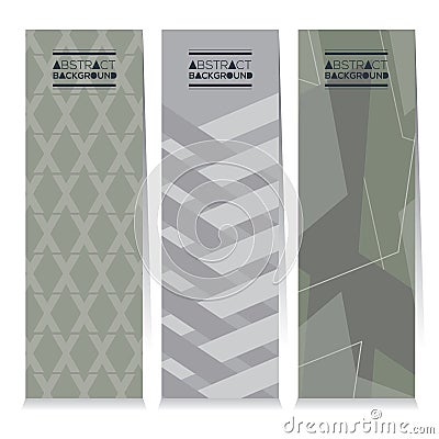 Modern Design Set Of Three Graphic Vertical Banners Vector Illustration