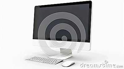 Modern desktop computer with sleek design. Perfect for office work, programming, graphic design or casual browsing Stock Photo