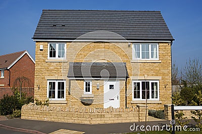 Modern detached house Stock Photo