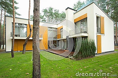 Modern detached house Stock Photo