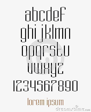 Modern different line font Vector Illustration