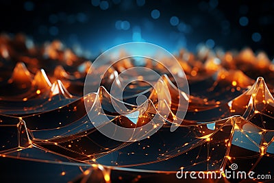 Modern digital abstract 3D background. Can be used in the description of network abilities, AI generate Stock Photo