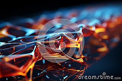 Modern digital abstract 3D background. Can be used in the description of network abilities, AI generate Stock Photo
