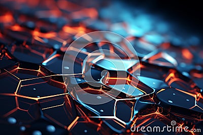 Modern digital abstract 3D background. Can be used in the description of network abilities, AI generate Stock Photo