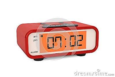 Modern Digital Alarm Clock Stock Photo