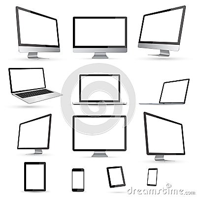 Modern digital tech device collection Stock Photo