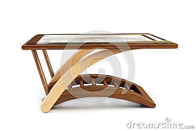 Modern dining glass table Stock Photo