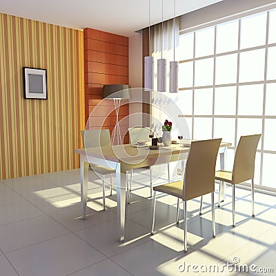 Modern dining room Stock Photo