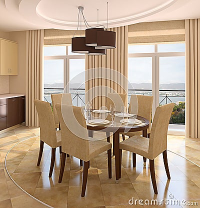 Modern dining-room. Stock Photo