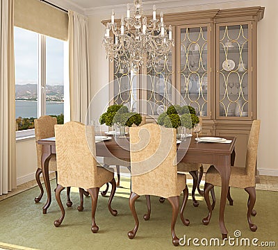 Modern dining-room. Stock Photo