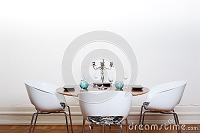 Modern dining room - round table Stock Photo