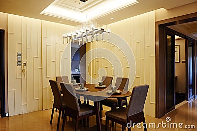 Modern dining room Stock Photo