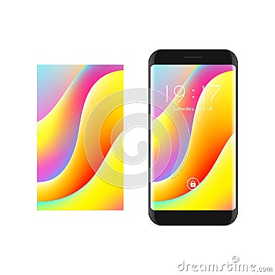 Modern display. Colorful background for mobile phone and smart phone screen Vector Illustration