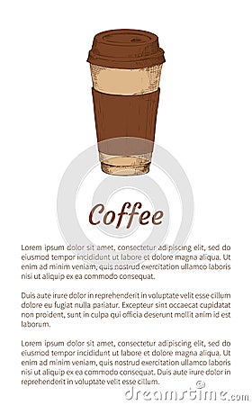 Modern Disposable Coffee Cup Promo Poster Vector Vector Illustration