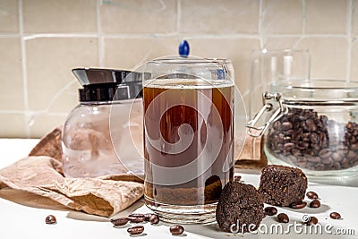 Dissolvable frozen dried coffee Stock Photo