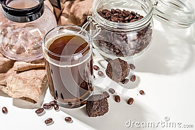 Dissolvable frozen dried coffee Stock Photo