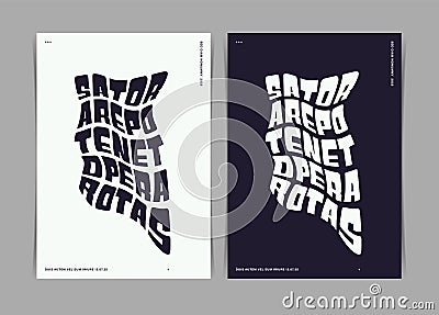 Modern Distorted Typography A4 Poster Template Vector Illustration