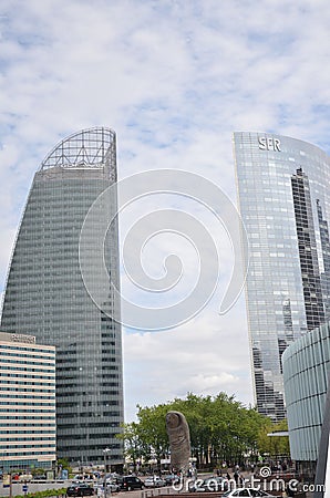 The modern district of la defense in paris, france Editorial Stock Photo