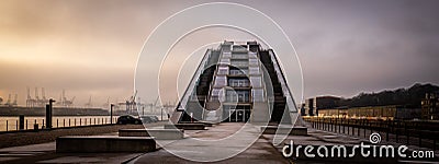 Modern Dockland office building in Hamburg - CITY OF HAMBURG, GERMANY - DECEMBER 21, 2021 Editorial Stock Photo