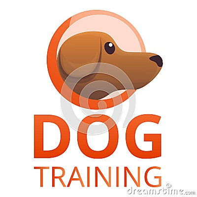 Modern dog training logo, cartoon style Vector Illustration