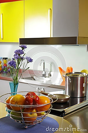 Modern domestic kitchen Stock Photo