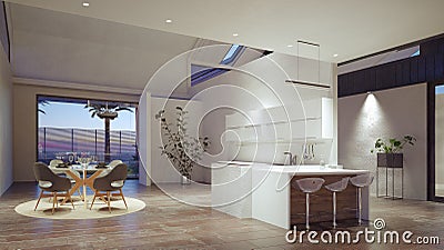 modern domestic kitchen interior Stock Photo