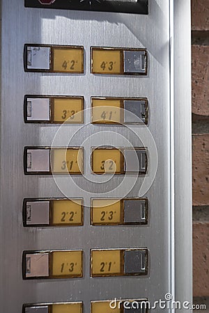 Modern door bells Stock Photo
