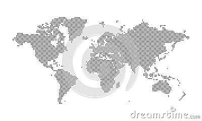 Dotted World Map Vector Design File Just Simple Dotted Global Map Silhouette with Dotted Pattern Map Vector Illustration