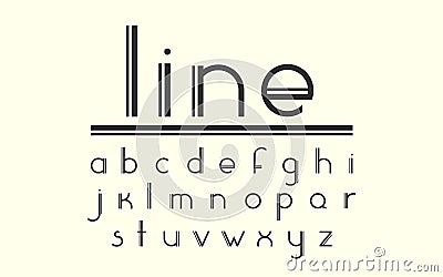 Modern double line display vector font and alphabet Vector Illustration