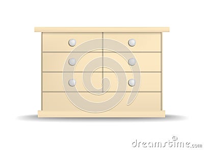 Modern drawer mockup, realistic style Vector Illustration