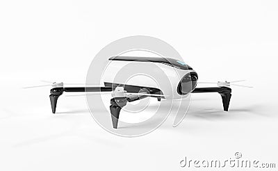 Modern drone isolated on white 3D rendering Stock Photo