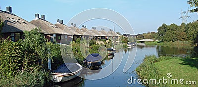 Modern Dutch houses in Holland on the waterside Stock Photo