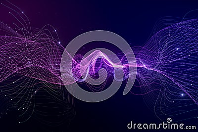 Modern dynamic neuron plasma energy laser. Futuristic virtual technology texture, digitally generated image. 3D Rendering Stock Photo