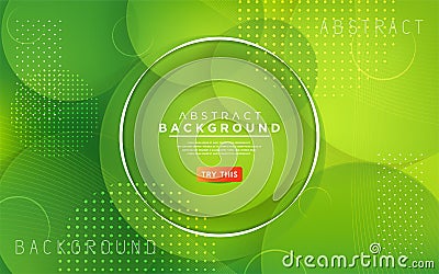Modern dynamic gradient green background with abstract shape composition Vector Illustration