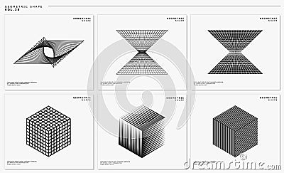 Modern dynamic grid lines abstract logo vector. Motion grid line design set. Vector Illustration