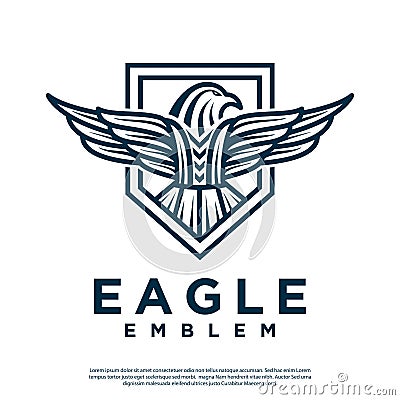 Modern eagle emblem vector logo Vector Illustration