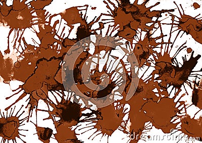 Earth toned texture with watercolor spots in warm brown colors. Stock Photo