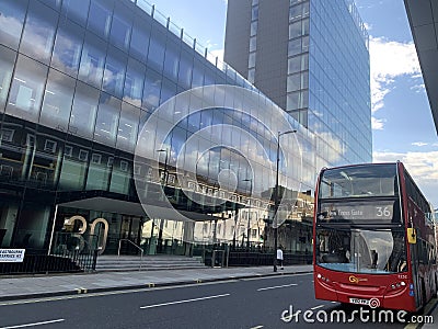 The modern 30 Eastbourne Terrace office building overlooks Paddington Station in London Editorial Stock Photo