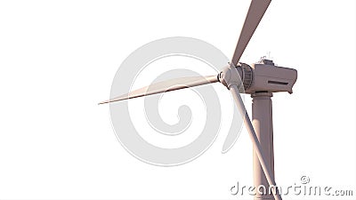 modern ecological windturbine generator on white background, isolated, fictive design - industrial 3D rendering Stock Photo